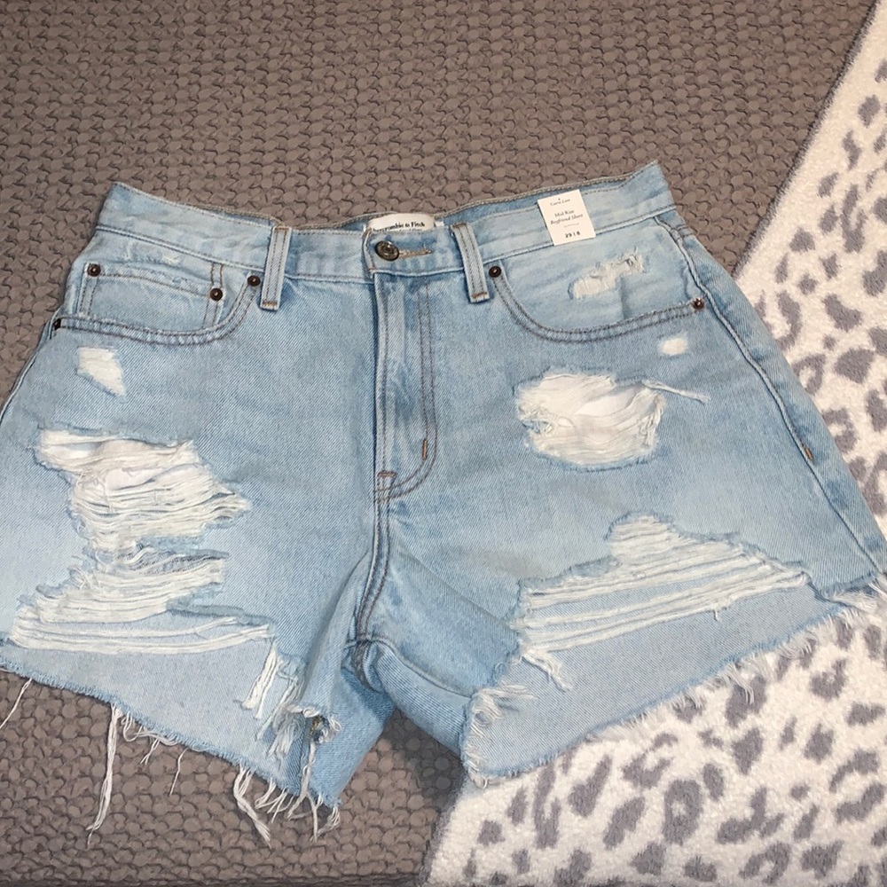 Light wash Abercrombie and Fitch denim shorts